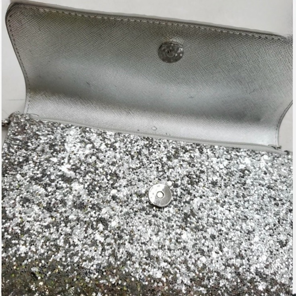 NWT Kate Spade Silver Glitter n Bejeweled Wristlet - Picture 4 of 5